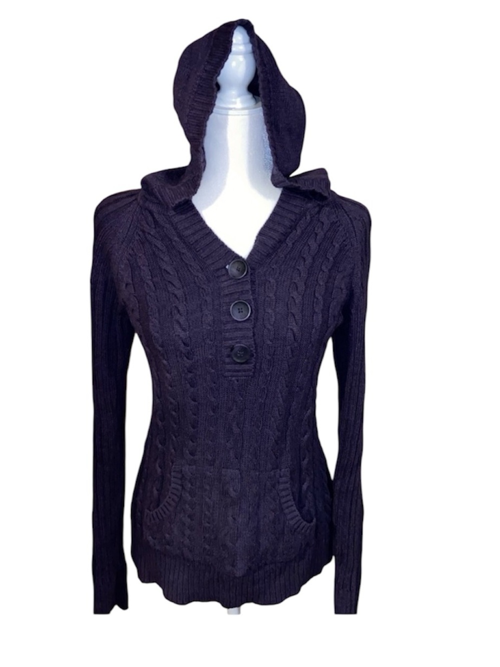 Sonoma Purple Sweater With Hood & Kangaroo Pocket - Picture 5 of 6
